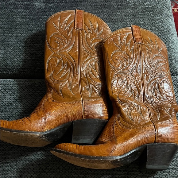 Dan Post Brown Alligator Cowboy Boots - Picture 1 of 7